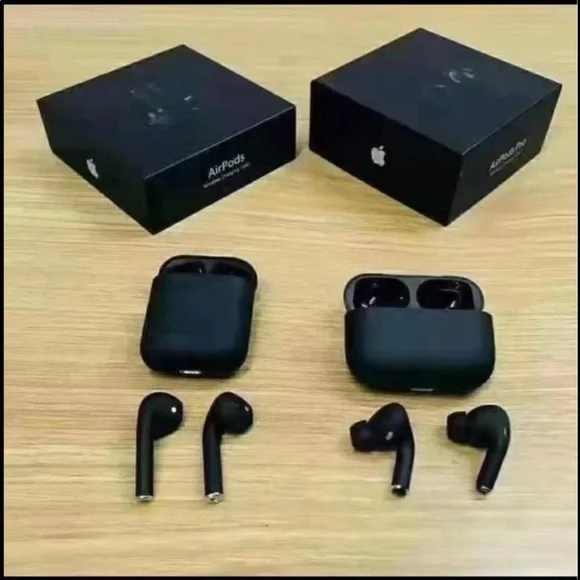 Black AirPods and AirPod pros